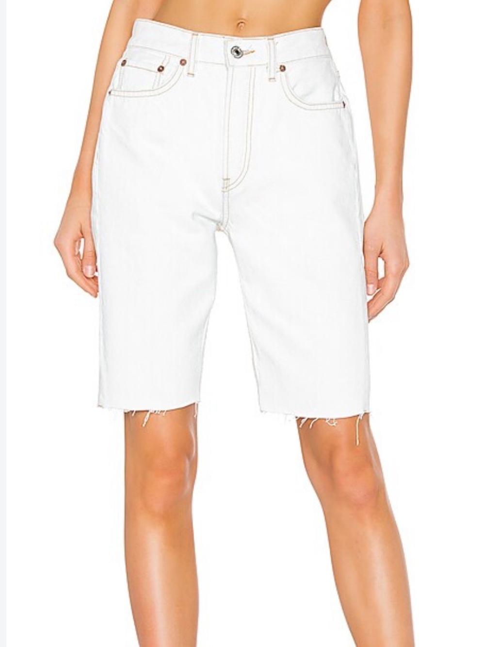 RE/DONE The 80s Long Short in Bleached White Size 26